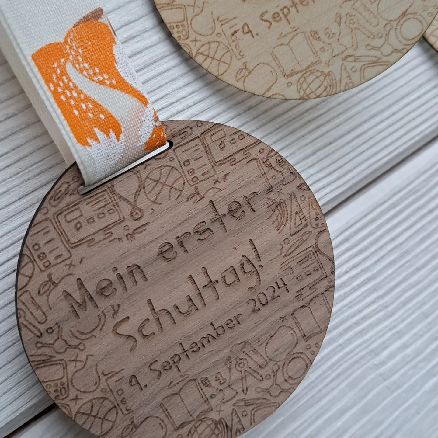 Holzmedaille - Mein erster Schultag