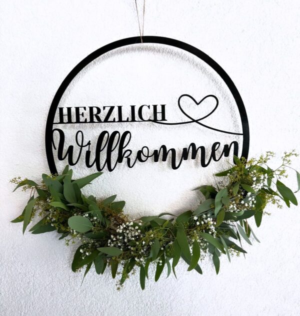 Loop Acryl "Herzlich Willkommen"